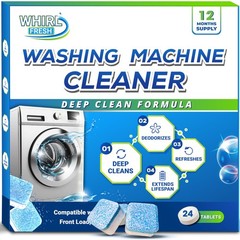 Whirl Fresh Washing Machine Cleaner 1 Count (Pack of 24), White & Blue