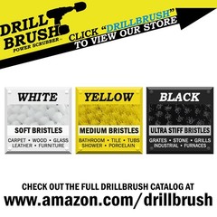 Outdoor Concrete Brush – Driveway Cleaner Scrub for Rotary 7in, Black
