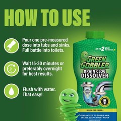 Green Gobbler Liquid Hair Drain Clog Remover & 1 Count (Pack of 6), Natural
