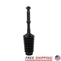 Heavy Duty Toilet Plunger Tri Level Nozzle Bellows Design All Purpose Tool New