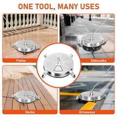 ZMRTDWO 18″ Pressure Washer Surface Cleaner with 4 Wheels, 4000 PSI Silver