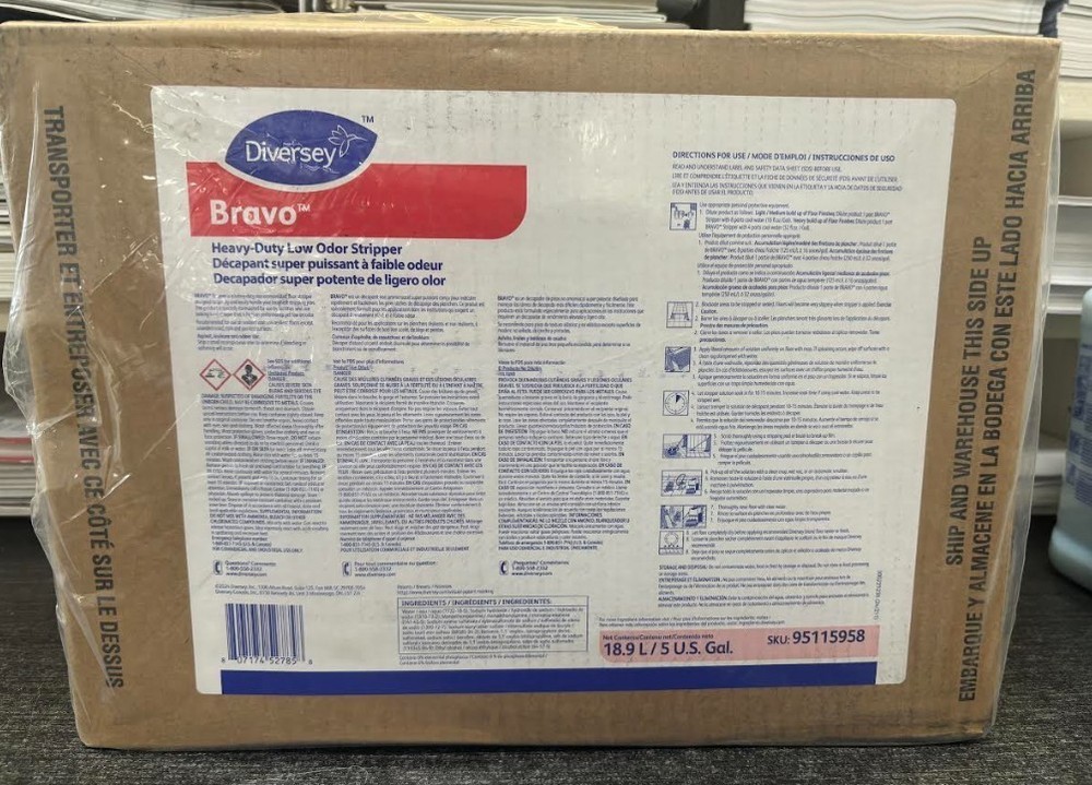 Diversey Bravo Heavy Duty Low Odor Stripper, 5 gal Container Size