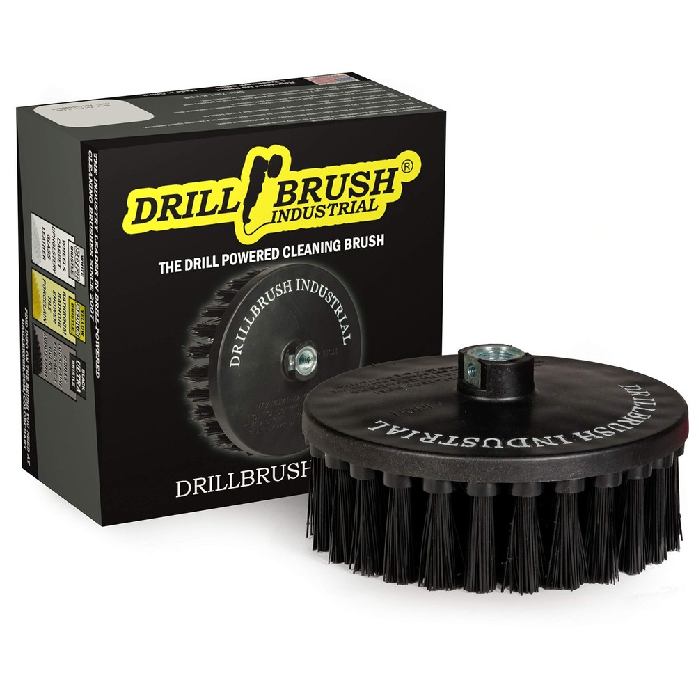 Outdoor Concrete Brush – Driveway Cleaner Scrub for Rotary 7in, Black