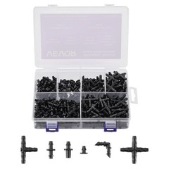 VEVOR Drip Irrigation Fittings Kit for 1/4″ tubing compatible, Black
