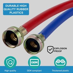 Washer Hose 12 Ft/12FT Rubber Washing Machine Hoses,Washer and Dryer Hose 3/4…