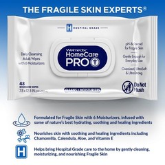 Welmedix Adult Bathing Wipes – Oversized No Rinse 48 Count (Pack of 1), White