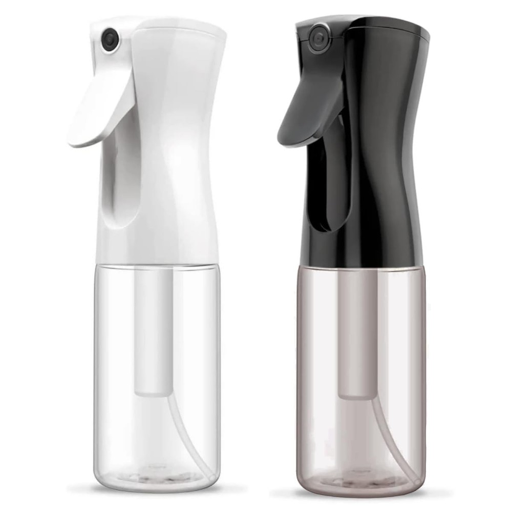 ELEMSY Spray Bottle For Hair (2 Pack 6.8 OZ) Continuous Mister White & Black