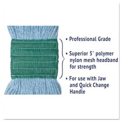 Boardwalk 502BLEA 5 in. Super Loop CO/SYN Fiber Wet Mop Heads – Blue, Medium New