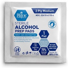 Sterile Alcohol Prep Pads, 70% Isopropyl, 200 Count (Pack of 1)