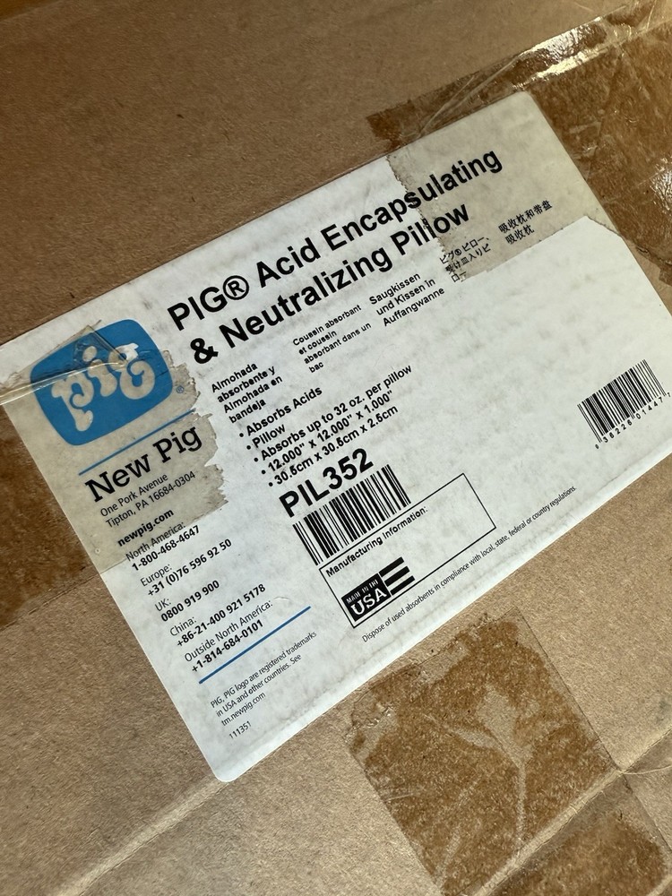 Lot Of (3) PIG PIL352 Sorbent Pillow, 1 gal, 12 in x 12 in, Harsh Chemicals