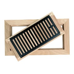 Homewell White Oak Wood Floor Register, 4×10 Inch with Damper,