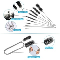 10PCS Flexible Drain Brush Straw Cleaner 10.24*3.15*1.57inch, Black