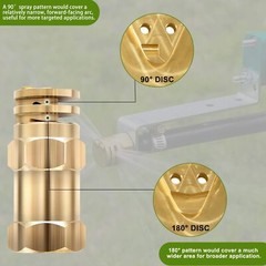 Boomless Spray Nozzle 1/2″ FPT #20 Orifices (90° & 180° Caps) @ 40 PSI 5.9 GPM