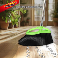 Soft Bristles Green Angle Broom Long Handle Indoor for Hardwood