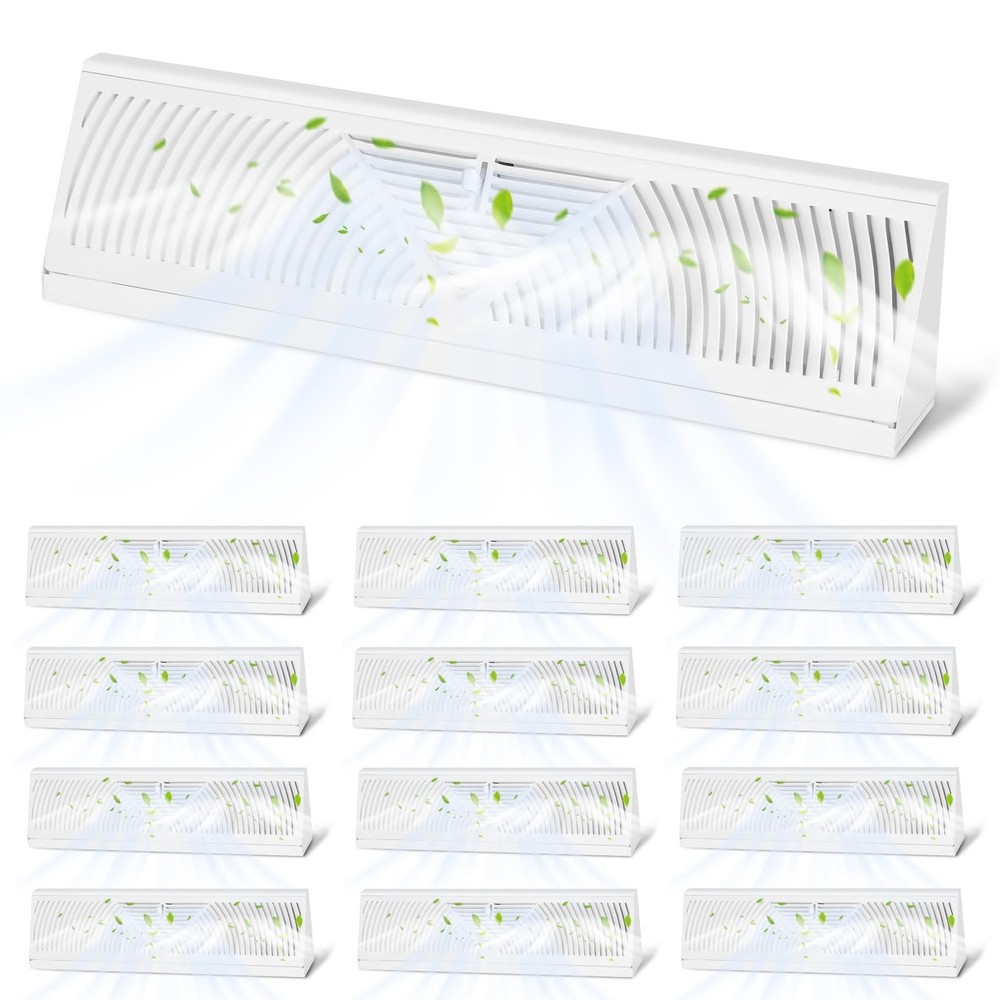 Aremae 2 Pack 18 Inch Baseboard Register – RoundFlow Design for Maximum Air F…