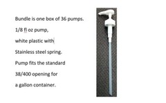 1/8 oz plastic pump, white for gel sanitizer, lotion soap, fits gallon container