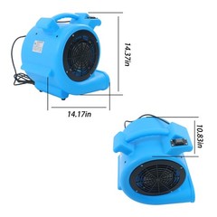 1/2 HP Air Mover Carpet Dryer Floor Blower Fan 2200CFM 2-Speed Adjustable