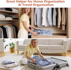 Vacuum Storage Bags with Pump, 10 Pack Travel Compression Bag for Travel,