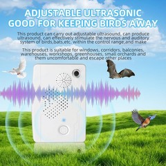 2026 Ultrasonic Bird Repellent Devices 1 Count (Pack of 2), White