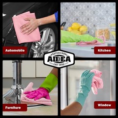 AIDEA Microfiber Cleaning Cloth Pink 20PK, Towels for
