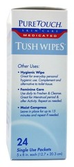 Tush Wipes for Adults 24 Individual 24 Count (Pack of 1), Multicolor