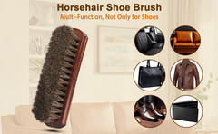 Professional 100% Horsehair Shoe Brush Premium Soft Horsehair Dauber Applicators