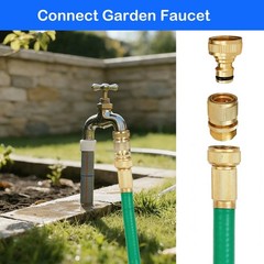 Hourleey Garden Hose Quick Connect, 6 Set Solid Brass Style 2 – 6 Set, Gold
