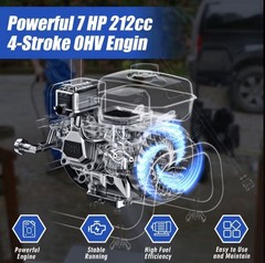 EDPW07 Gas Pressure Washer Wheel-Mounted 7 HP 3500 PSI 2.3 GPM 25 FT Hose