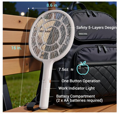 Fly Swatter, Bug Zapper Companion, Mosquito Killer Racket
