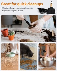 MR.SIGA Mini Dustpan and Brush Set, Portable Cleaning 7.1*6.2*1.7 in, Black
