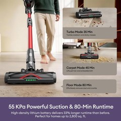 Ultenic Cordless Vacuum Cleaner 55Kpa/650W/80Mins Cordless Stick Vacuum