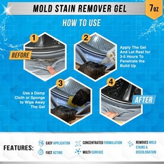 ACTIVE Mold Stain Remover Gel Cleaner 7 Fl Oz (Pack of 1), Clear