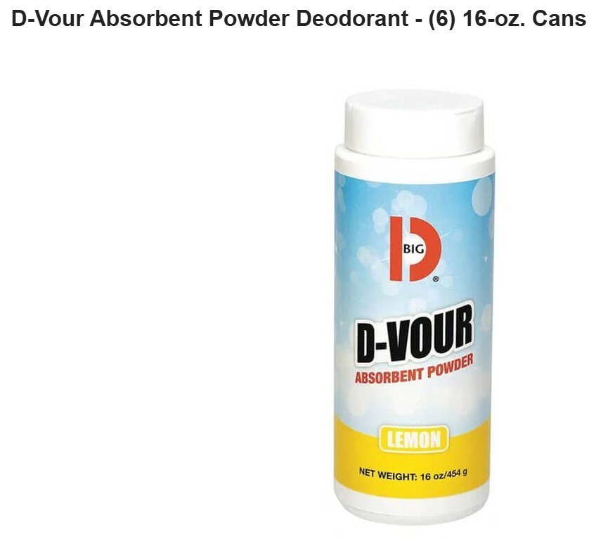 (CASE – 6 bottles) Big D 166 D-Vour Absorbent Powder- Lemon New *FREE SHIPPING*
