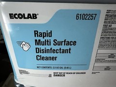 Ecolab 6102257 Rapid Multi surface Disinfectant cleaner 2.5 Gallons