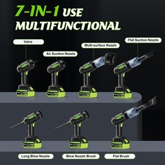 JiocoVino Cordless Car Vacuum Portable -Handheld Cleaner Green
