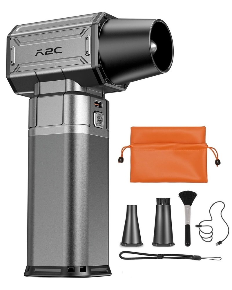 A2C Cordless Mini Air Blower – Upgraded 40mm Motor, 450g Powerful Airflow Com…