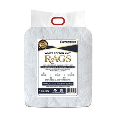 White Knit T-Shirt 100% Cotton Cleaning Rags 10 lbs. Bag – Multipurpose Cleaning