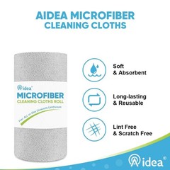 AIDEA Microfiber Cleaning Cloth Roll, 50PK, Paper Towels 11.5″ x 11.5″, Grey