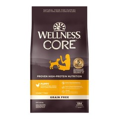 Wellness Core Puppy Dry Dog Food Grain-Free High Protein Natural Chicken Turkey