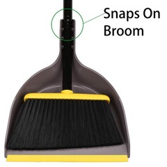 Broom and Dustpan Set,IndoorBroom with Dust pan Combo Set Yellow Angle