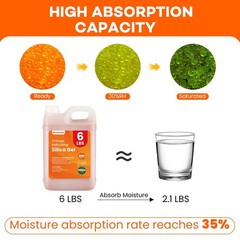 6 LBS Orange Indicating Silica Gel Desiccant Beads, Premium 6LBS, orange