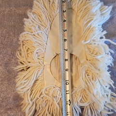 Vintage 3 COTTON COMMERCIAL DUST MOP HEAD ROUND HOLE U SHAPE SPLIT POCKET USA