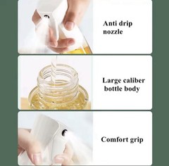 200mL Oil Spray Bottle Set, Trigger Anti-Drip Nozzle, Black/White/Clear