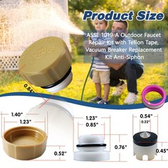 PILISPARK ASSE 1019-A Outdoor Faucet Repair Kit with Teflon 1 Pack, Yellow