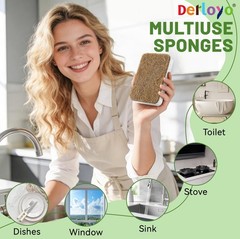 12 Count Plant-Based Kitchen Spons, postable Cellulose Spon,