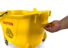 Mop Bucket 25 Quart | Side Press Wringer | 4 Wheels 2″ | Yellow