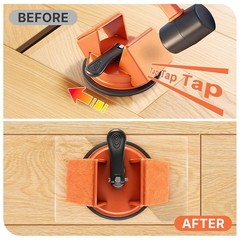 Floor Gap Fixer Tool Kit with Rubber Mallet & 10 Reusable Sticky Pads& orange