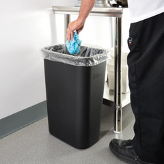 Janitorial Rectangular Waste Baskets Black 41 Quart 15 1/4Wx11Dx19 5/8H Inch