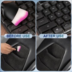 2-Piece Car Interior Detailing Brush Set with Soft White & Purple Bristles for D