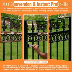 Metal Paint Rust Converter 35 Oz Black – Heat Resistant Up to 350F, UV